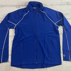 Soffe Womens Juniors Classic Blue Lightweight Warmup Jacket Full Zip/Pockets NEW